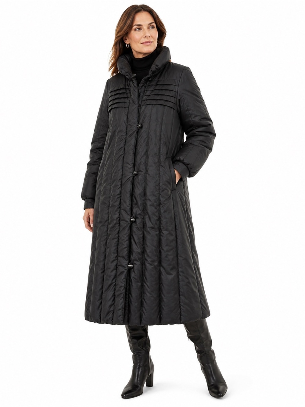 Vintage Windsor Bay Black Down Maxi Statement Puffer Coat Avant Garde 80s L